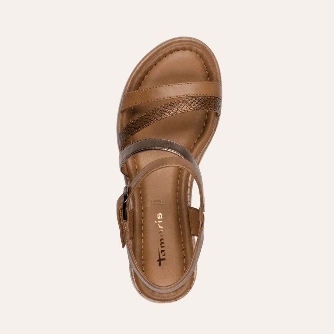 Tamaris Sandal Kilehæl Cognac W