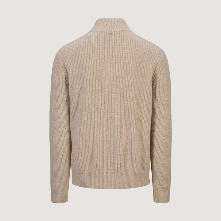 Monel Jason Cashmere Zip Stone Sand M