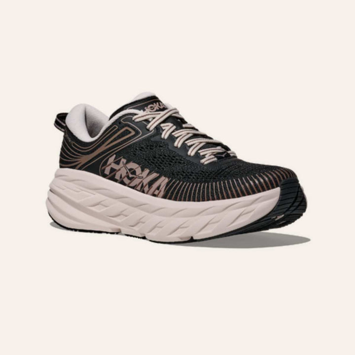 HOKA Bondi 7 Black/Rose Cream W