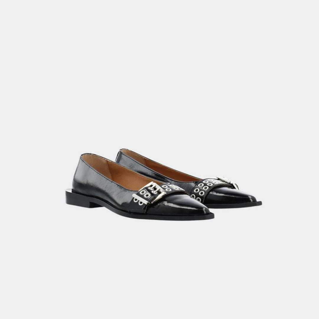 Bianco Biavictoria Bucklet Ballet Flat Black W