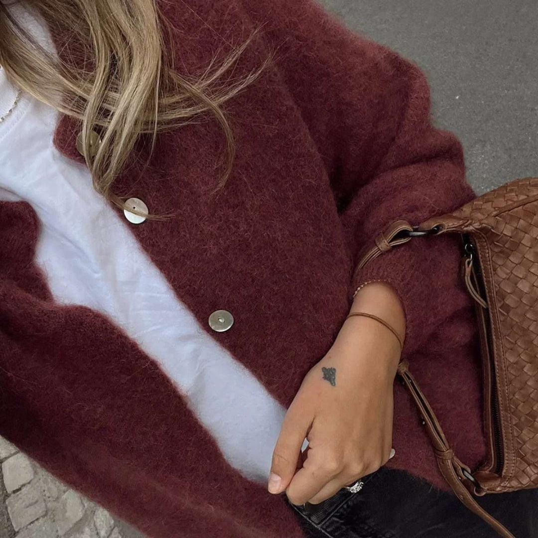 Noella Kae Knit Cardigan Rust