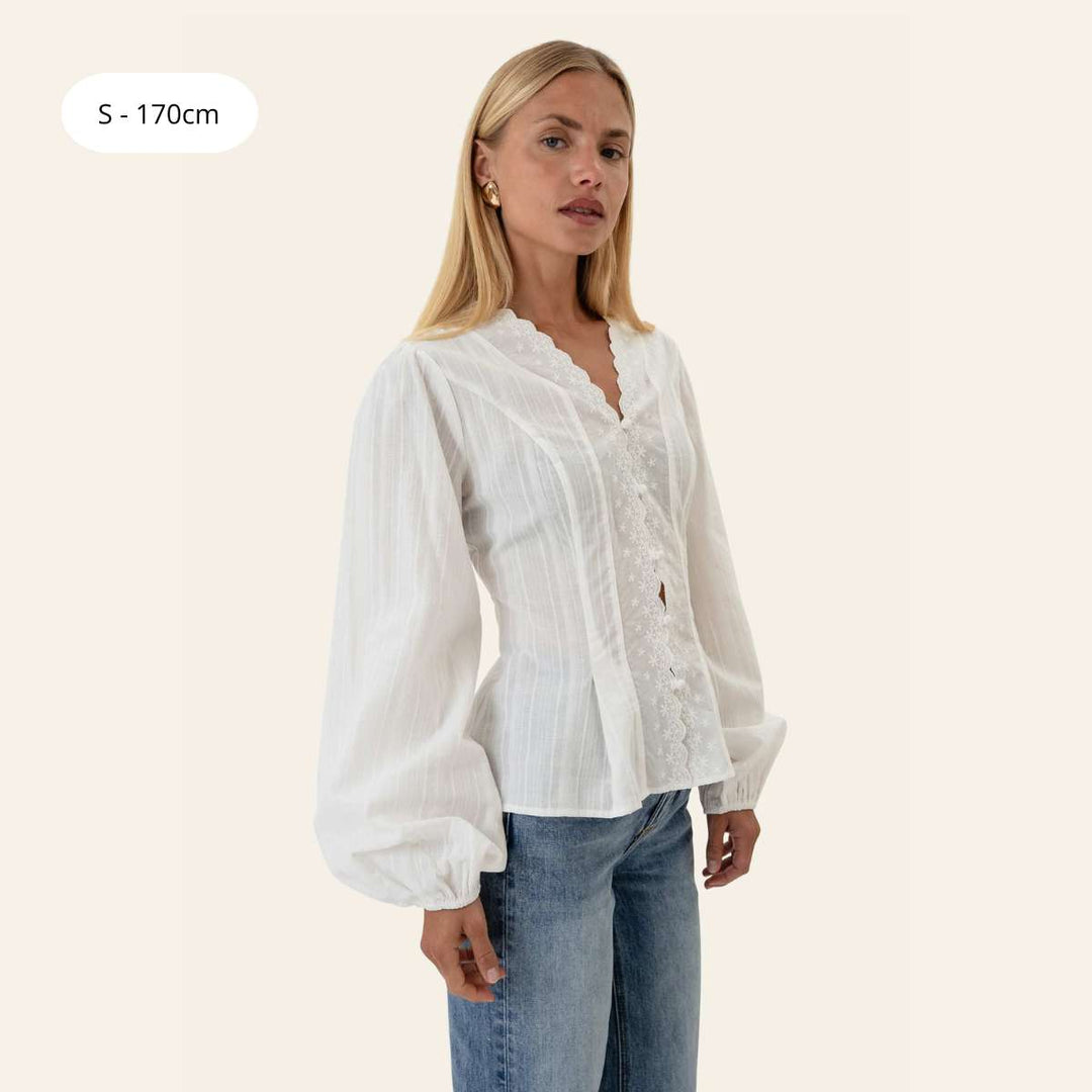 BYIC HazelIC Shirt White Embroidery