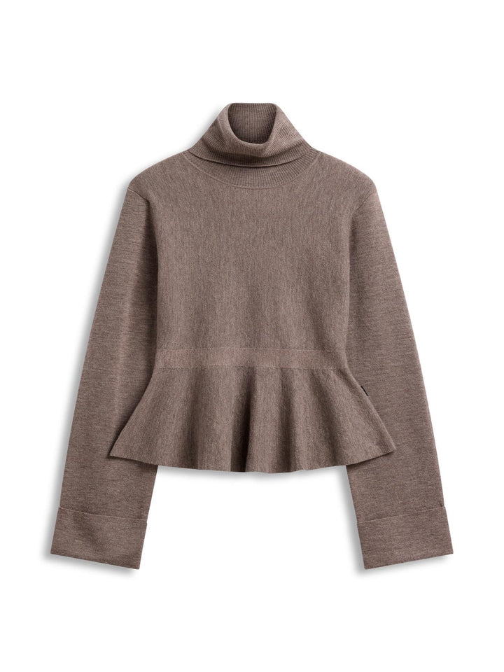ELLA & IL Ovie Merino Sweater Light Brown Melange W