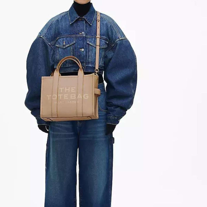 Marc Jacobs Leather Tote Bag Medium Camel