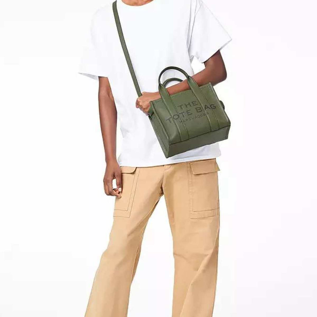 Marc Jacobs The Leather Mini Bronze Green Tote Bag