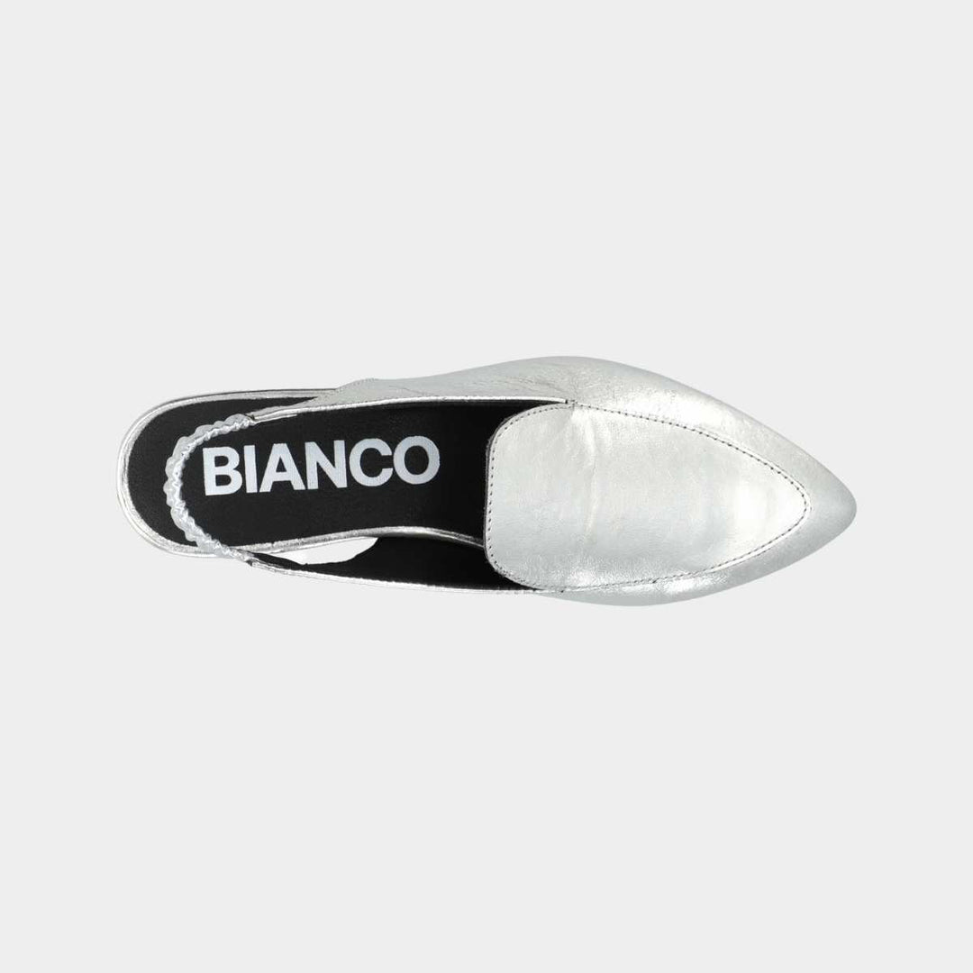 Bianco Biatracey Slingback Metallic Leather Silver W
