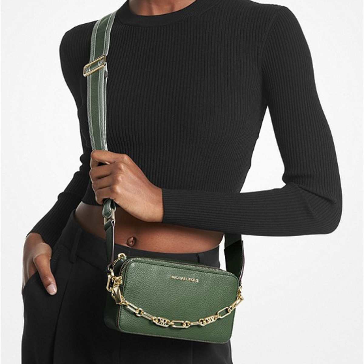 Michael kors shop camera bag green