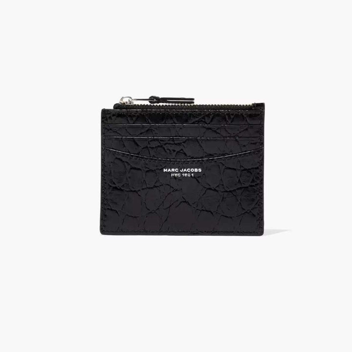 Marc Jacobs Slim 84 Croc-Zip Card Black