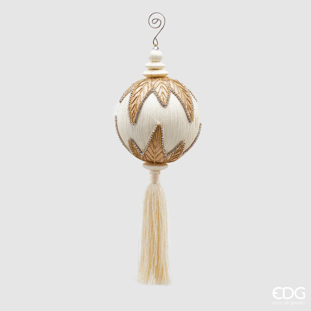 EDG Juletrepynt Ricamo H36 White/Gold - julepynt fra EDG / Enzo De Gasperi